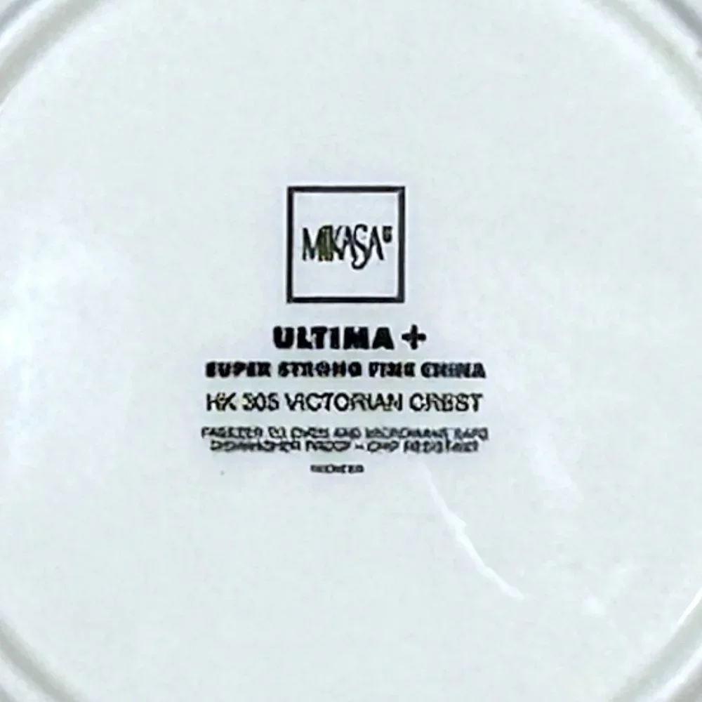 Mikasa Ultima+ Super‎ Strong Fine China HK305 Victorian Crest Cup And Saucer Set